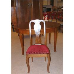  Table + 6 chairs, oak, late art nouveau