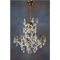  Cut-glass chandelier, H 75