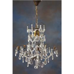  Cut-glass chandelier, H 75