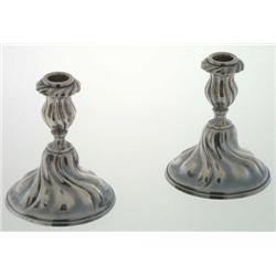  Pair of candlesticks, silver, H 14