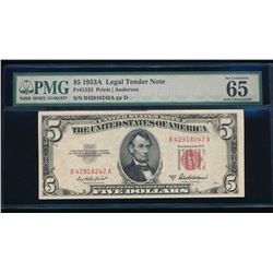 1953A $5 Legal Tender Note PMG 65