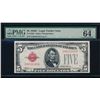 Image 1 : 1928C $5 Legal Tender PMG 64