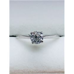 1) 10K WHITE GOLD DIAMOND RING