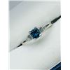 Image 2 : 3) 14K WHITE GOLD BLUE & WHITE DIAMOND RING