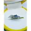 Image 3 : 3) 14K WHITE GOLD BLUE & WHITE DIAMOND RING