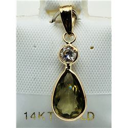 4) 14K COLOR CHANGING ZULTANITE & DIAMOND PENDANT