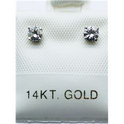 6) 14K WHITE GOLD DIAMOND EARRINGS