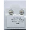 Image 4 : 6) 14K WHITE GOLD DIAMOND EARRINGS