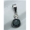 Image 1 : 12) 14K WHITE GOLD BLACK & WHITE DIAMOND PENDANT