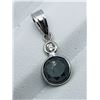 Image 2 : 12) 14K WHITE GOLD BLACK & WHITE DIAMOND PENDANT