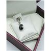 Image 3 : 12) 14K WHITE GOLD BLACK & WHITE DIAMOND PENDANT