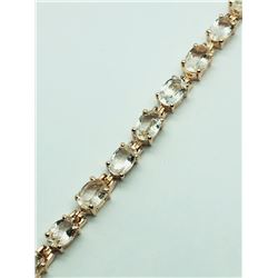 18) STERLING SILVER MORGANITE BRACELET