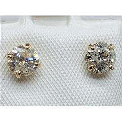 21) 10K YELLOW GOLD DIAMOND EARRINGS