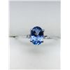 Image 1 : 27) 10K WHITE GOLD TANZANITE & DIAMOND RING