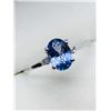 Image 2 : 27) 10K WHITE GOLD TANZANITE & DIAMOND RING