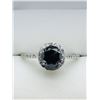 Image 1 : 32) 14K WHITE GOLD BLACK & WHITE DIAMOND RING