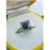 Image 3 : 32) 14K WHITE GOLD BLACK & WHITE DIAMOND RING