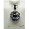 Image 1 : 35) 14K WHITE GOLD BLACK & WHITE DIAMOND PENDANT