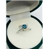 Image 3 : 37) 10K WHITE GOLD BLUE DIAMOND RING