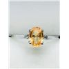 Image 1 : 38) 10K WHITE GOLD YELLOW SAPPHIRE & DIAMOND RING