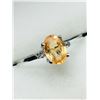 Image 2 : 38) 10K WHITE GOLD YELLOW SAPPHIRE & DIAMOND RING