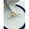 Image 3 : 38) 10K WHITE GOLD YELLOW SAPPHIRE & DIAMOND RING