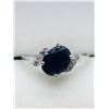 Image 1 : 40) 10K WHITE GOLD SAPPHIRE & DIAMOND RING