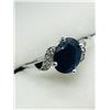 Image 2 : 40) 10K WHITE GOLD SAPPHIRE & DIAMOND RING