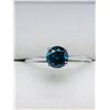Image 1 : 42) 14K WHITE GOLD BLUE DIAMOND RING