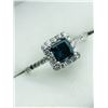 Image 2 : 46) 14K WHITE GOLD BLUE & WHITE DIAMOND RING
