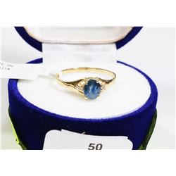 50) 10K YELLOW GOLD SAPPHIRE & DIAMOND RING
