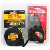 Image 1 : NEW! LOT OF 2 (25' & 16') MEASURING TAPES
