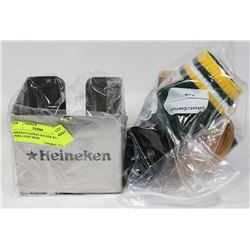 HEINEKEN NAPKIN HOLDER WITH COORS LIGHT BEER