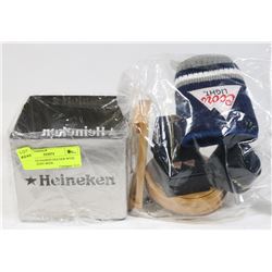 HEINEKEN NAPKIN HOLDER WITH COORS LIGHT BEER