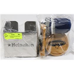 HEINEKEN NAPKIN HOLDER WITH COORS LIGHT BEER