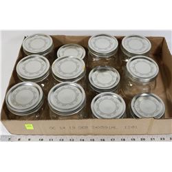 BOX W/ 12 BALL WIDEMOUTH MASON JARS