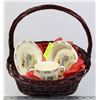 Image 1 : REDDISH TONED EASTER BASKET WITH BUNNYKINS PLATE,