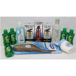 BAG OF ASSORTED INCL OLAY CREAM AND MORE.