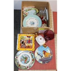 BOX OF VINTAGE MISC GLASSWARE