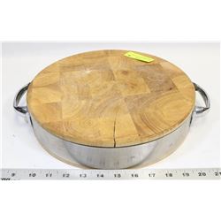 LARGE HEAVY DUTY CUTTING BLOCK W/ METAL