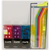 Image 1 : SET OF 6 SILICONE DRINKING STRAWS SOLD WITH 3