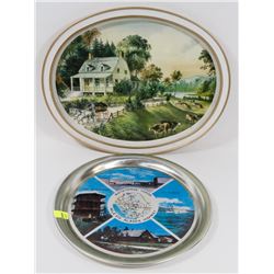 LOT OF TWO VINTAGE METAL SERVING TRAYS