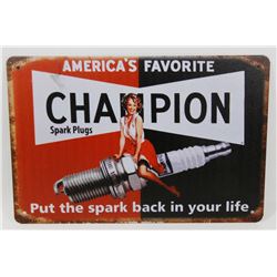 NEW! 12" X 8" CHAMPION SPARK PLUGS METAL SIGN