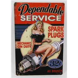 NEW! 12" X 8" DEPENDABLE SERVICE METAL SIGN