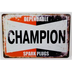 NEW! 12" X 8"CHAMPION SPARK PLUGS METAL SIGN