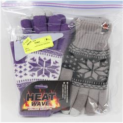 2PK LADIES HEAT WAVE TEXTING GLOVES.