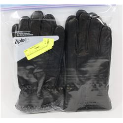 2PK MENS LEATHER GLOVES SMALL.