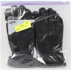 2PK MENS LEATHER GLOVES MEDIUM.