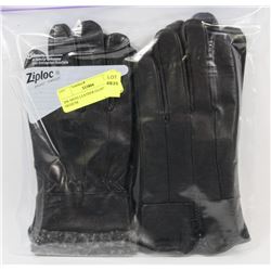 2PK MENS LEATHER GLOVES MEDIUM.