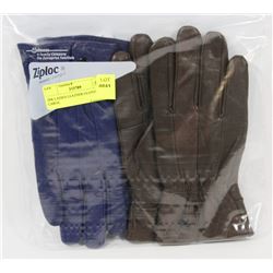 2PK LADIES LEATHER GLOVES LARGE.